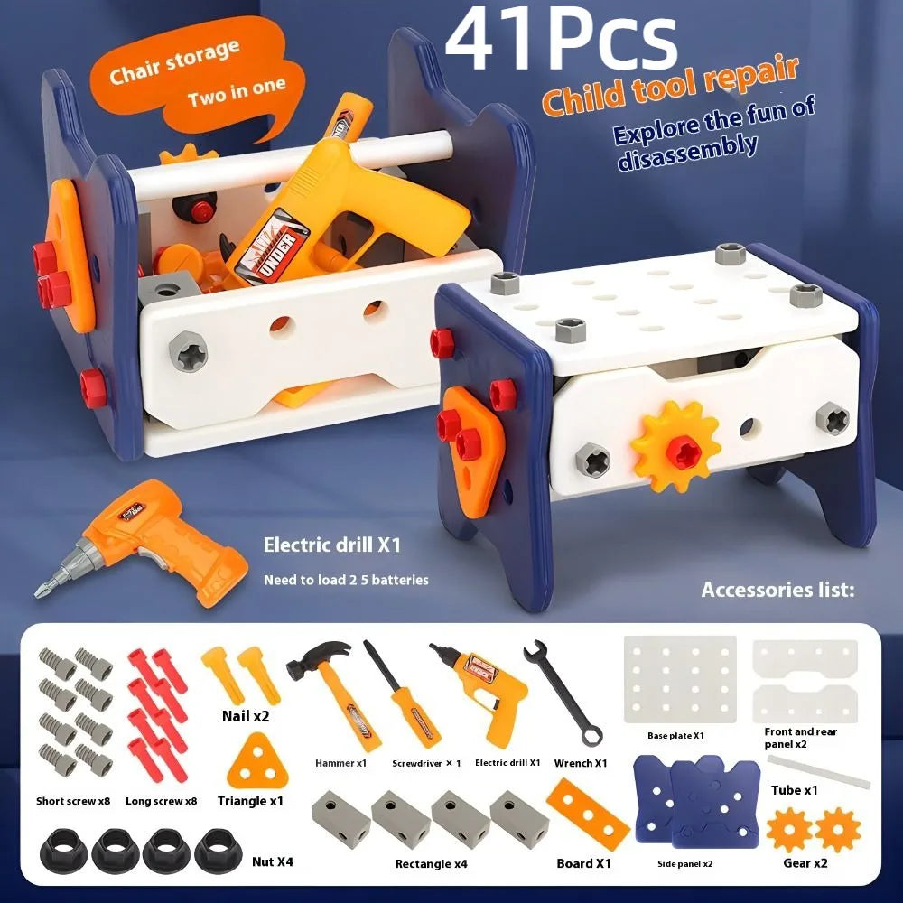 40/56/58Pcs Children's Play Repair Tool Set with Screwdrivers Play Screw Pretend Tools Kit Gift Plastic Construction