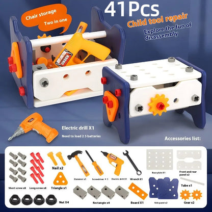 40/56/58Pcs Children's Play Repair Tool Set with Screwdrivers Play Screw Pretend Tools Kit Gift Plastic Construction