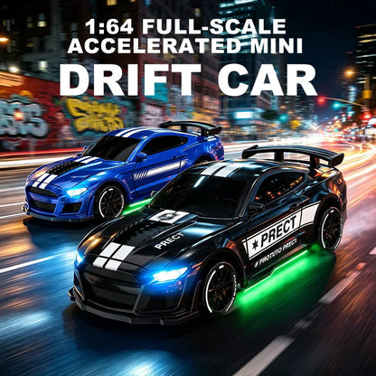 RC 1:64Desktop drift car Mini remote control car Four-Wheel Drive Full Proportion Type-CCharging  Children's Toys