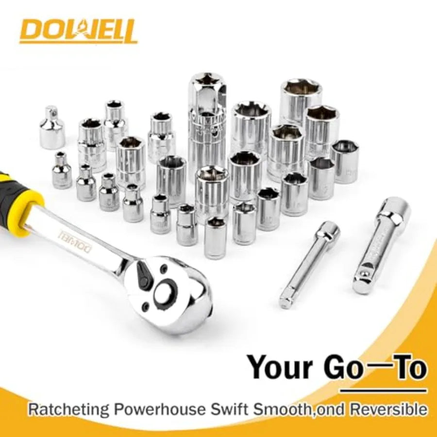 Mechanic Tool Set Socket Wrench Auto Repair Tool Set 228-Piece Hand Tool Kit Toolbox Storage Case