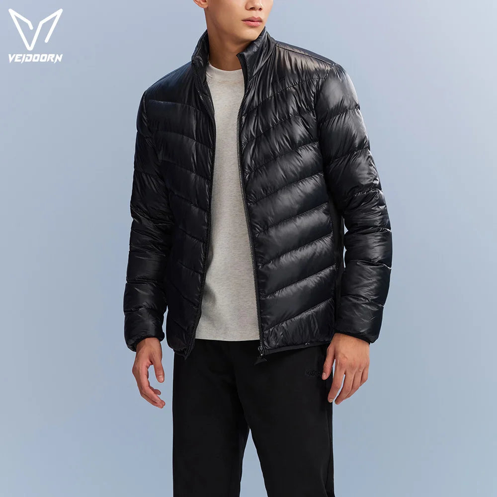Veidoorn Premium Down Jacket for Men Heavy Duty Warm Winter Coat with Real Duck Feather Waterproof Windproof Outdoor Ski Jacket