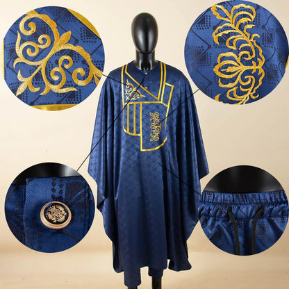 APTX African Clothes for Men Muslim Robe White Tradition Wedding Party Suit Shirt Pants 3 Pcs Set Dashiki Agbada Ramada 2516047