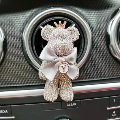 Creative Crown Diamond Cute Bear Car Fragrance Perfume Clip Air Outlet Aroma Air Fresher Decoration Accessories Aromatherapy