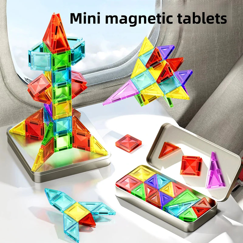 Mini Size Magnetic Building Blocks Portable Magnet Designer Construction Set Model Building Educational Toys for Children Gifts