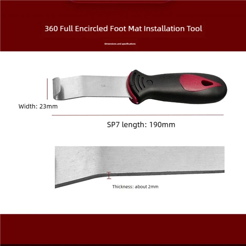 360 Aviation Soft Full Coverage Car Floor Mats with Stainless Steel Pry Bar, Hook & Buckle Tools for Car Interior Installation