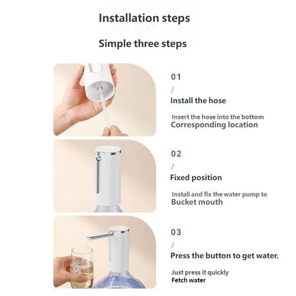 1200mAh Type-C Rechargeable Electric Water Bottle Pump LED Display Automatic Touch Button 3 Quantitative Water Dispenser