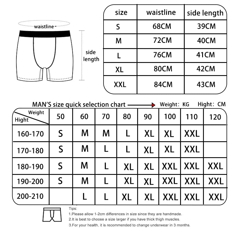 4Pcs Sexy Men's Underwear Boxers Breathable Comfortable Man Underpants Plus Size Men Panties Lingeries Boxer Briefs Mens Trunks
