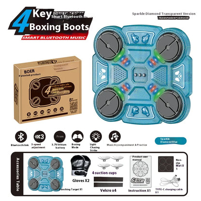 Smart Music Bluetooth Boxing Machine with Scoring System 4/6 Keys Electric for Fitness Training Stress Relief Toy Kids Adults