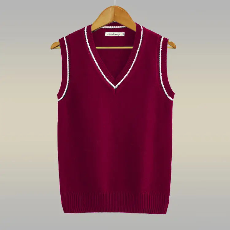 Mens &Womens V-Neck Cable Knit Sweater Vest Cotton Unisex Sleeveless Cricket Jumper for Spring Autumn Winter Golf Office Party