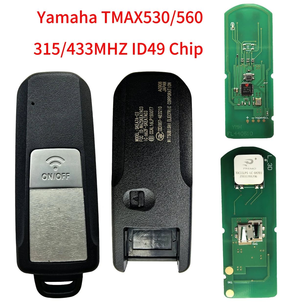 jingxin Motorcycle Remote key For YAMAHA car key T-MAX 530/560 TMAX530 TMAX560 2016-2021 ID49 315/433MHz Smart Key