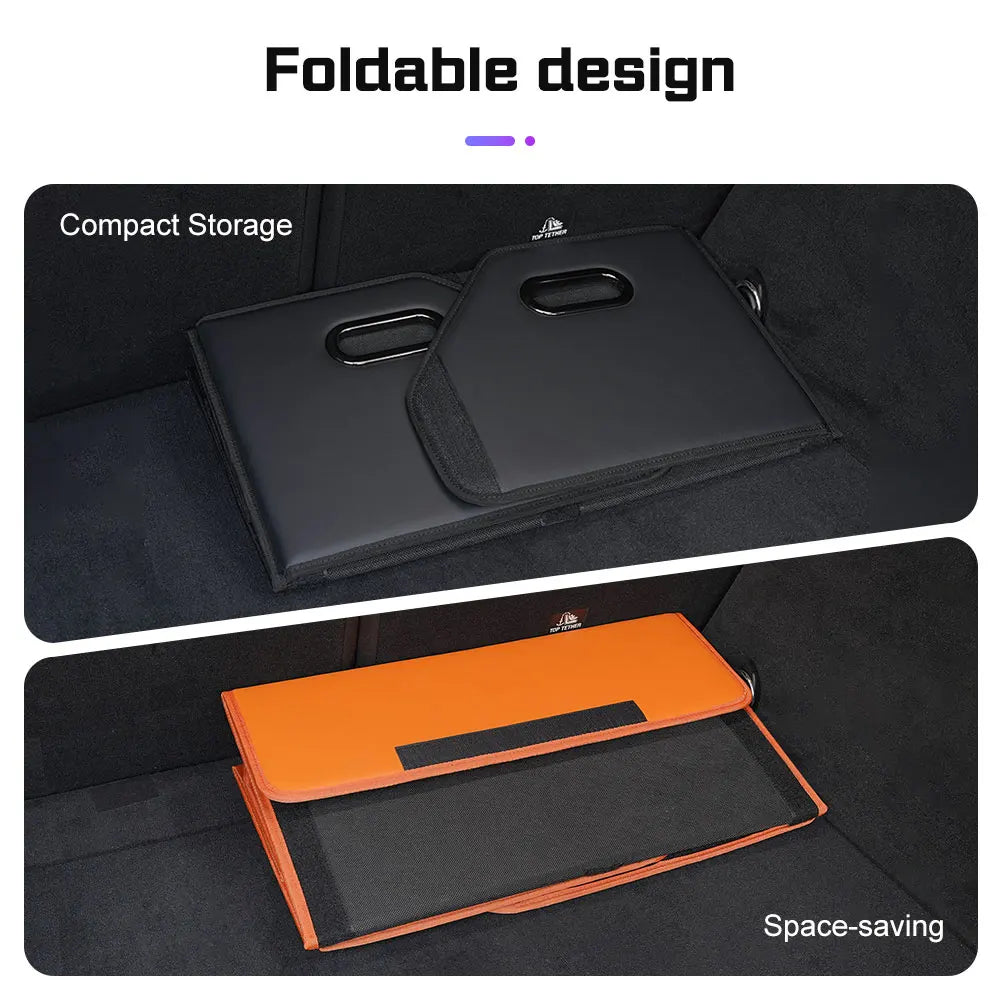 Portable Car Trunk Organizer Box Large Capacity Leather Foldable Storage Box Multifunctional Auto Organizer Bag Car Accessories