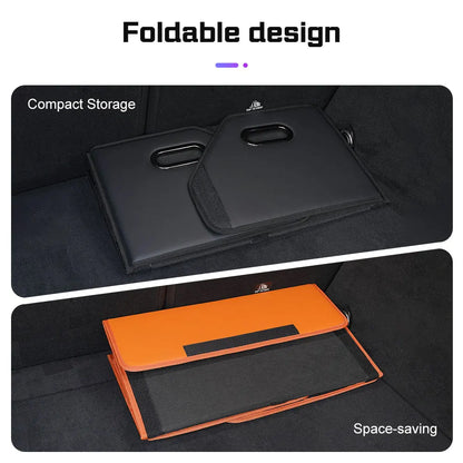 Portable Car Trunk Organizer Box Large Capacity Leather Foldable Storage Box Multifunctional Auto Organizer Bag Car Accessories