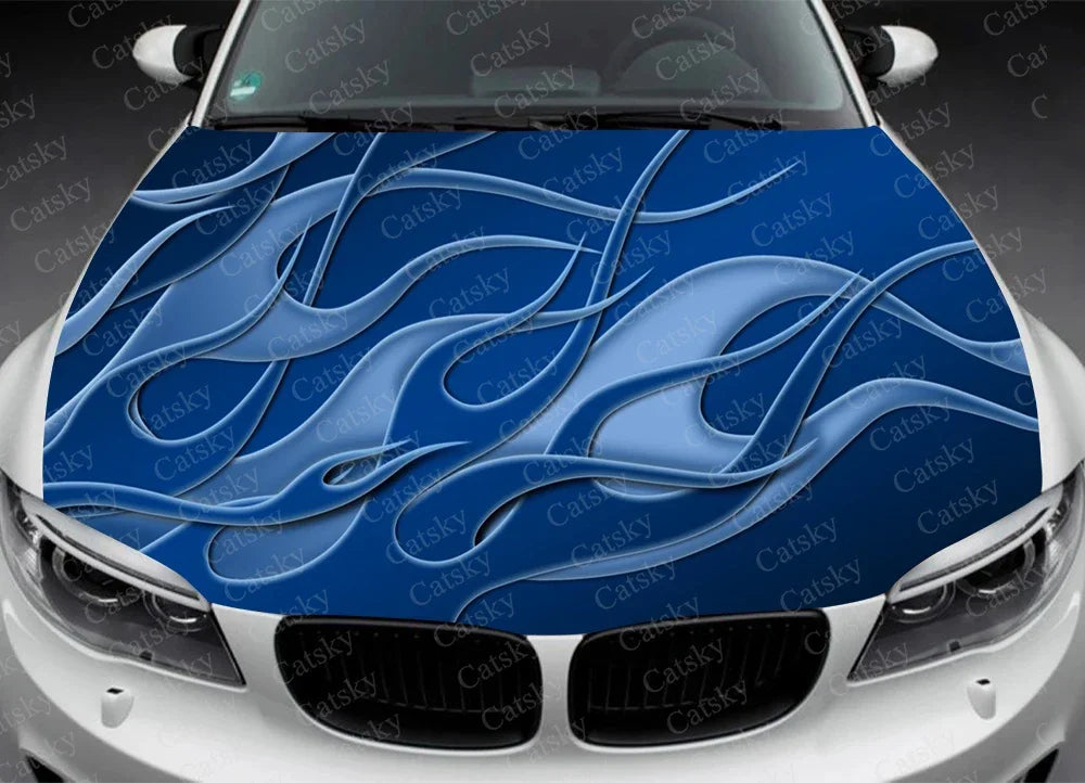 Car Accessories Hood Decal, Fire, Flame, Vinyl, Sticker, Graphic, Wrap Decals, Truck Graphic, Bonnet Sticky Paper, Skull, F150