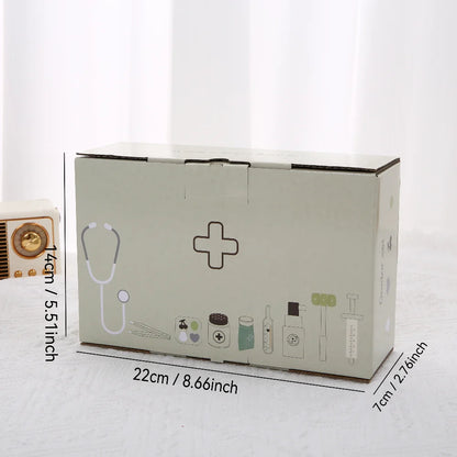 Children's Simulated Nurse Stethoscope Medical Kit Syringe Set Wooden Boy Doctor Playing House Toy