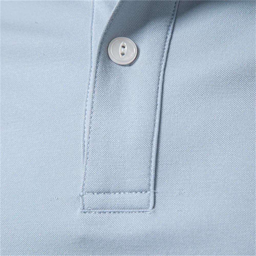 AIOPESON Tencel Polo Shirt Men‘s Solid Color Old Money Design Premium Fabric Skin Friendly Cool Breathable Soft Wear