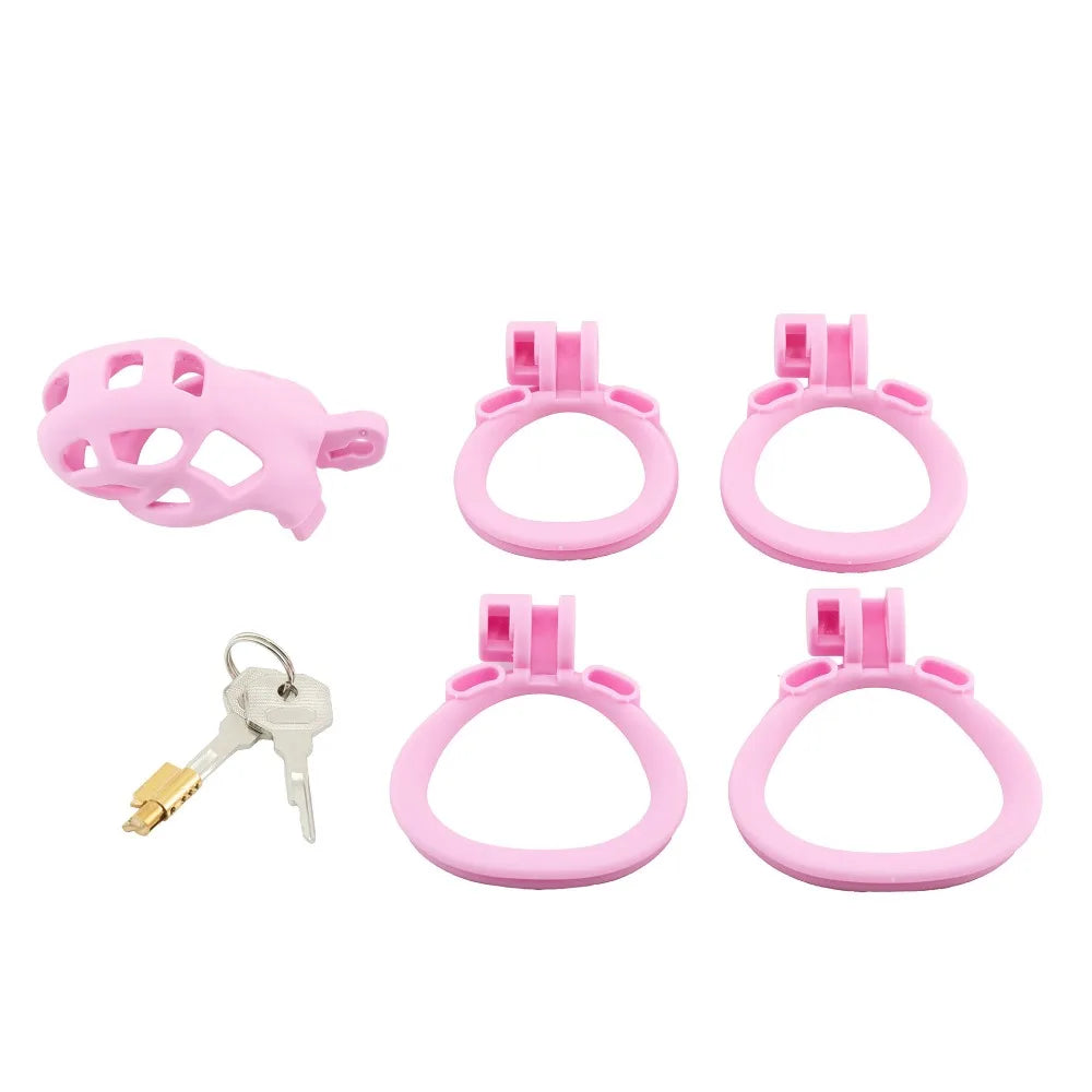 18+ Body-Safe Small Short Plastic Chastity Cage - Discreet Lower Body Wear, Anti-Masturbation Lock for Men Adult Sex Toy