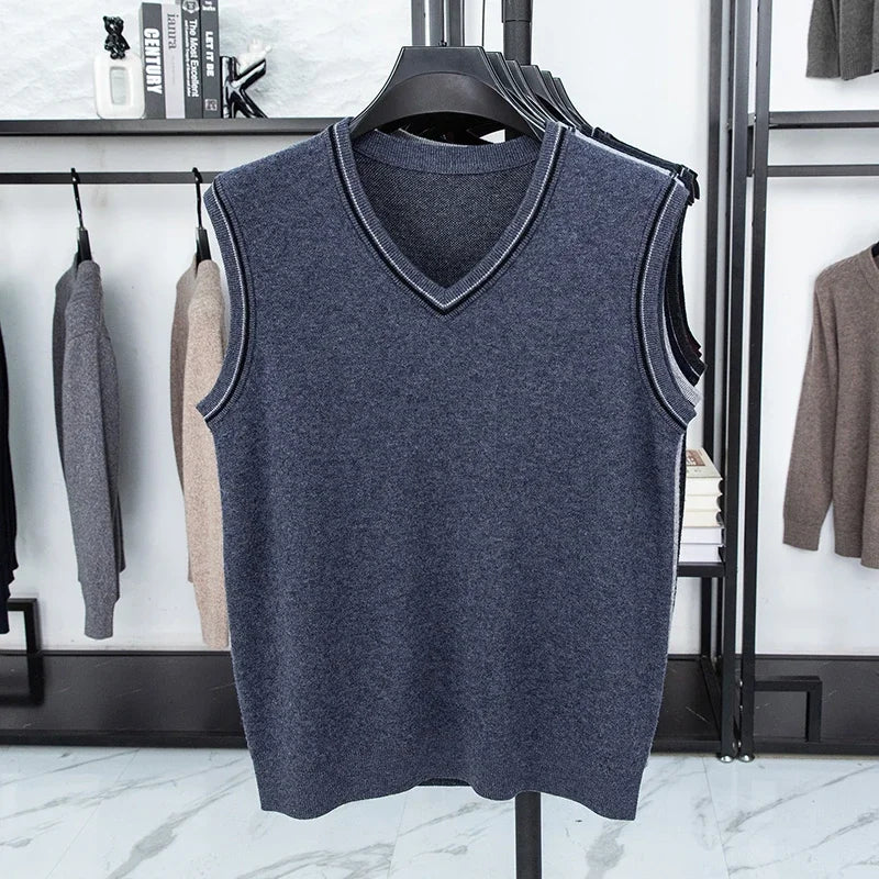 2026 Men's Casual Sweater Vest Warm Comfortable Autumn Winter Fashion Outerwear
