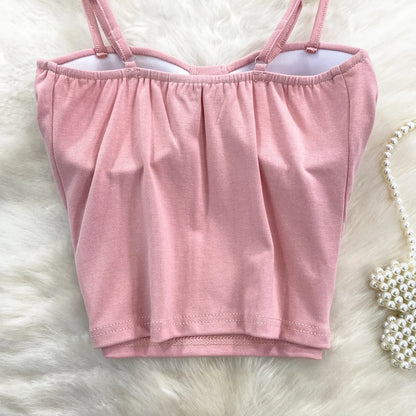 Sexy Fashion Design Camisole Tank Top Women Slim Fit Outerwear Spicy Base Shirt Sexy Backless Vest Short Straight Cut Bodycon