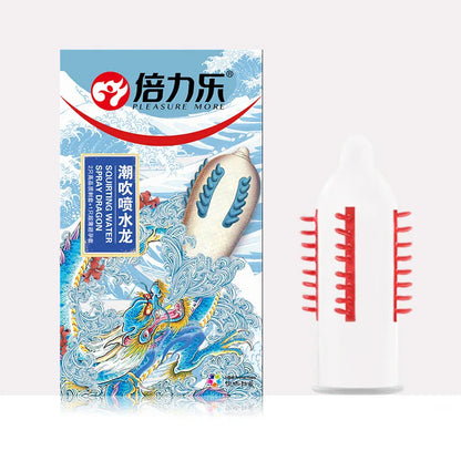 Ultra-Thin Lubricated Condoms Large Particles Ribbed Dotted Granular Passionate Contracepation Sex Toys for Men Penis Sleeves