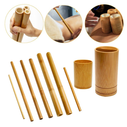 Bamboo Massage Sticks Massager Tool Handheld Portable Roller Stick Guasha Scraping Stick Massage Tools for Arms Full Body