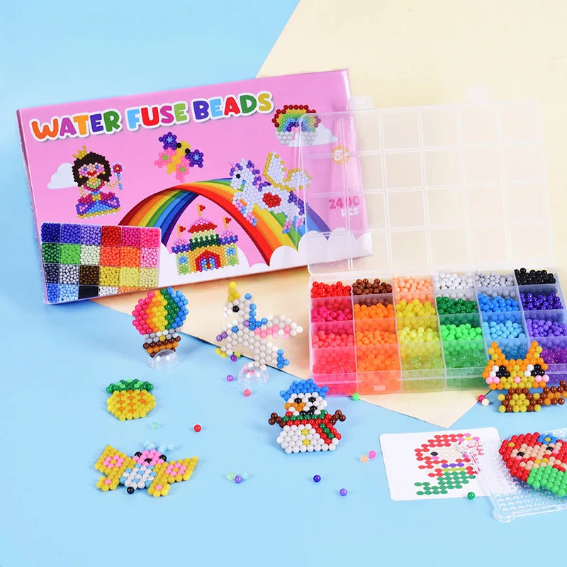 DIY Water Fuse Beads Kit, Magic Spray Beads Set for Kids, Educational Craft Toy with Accessories