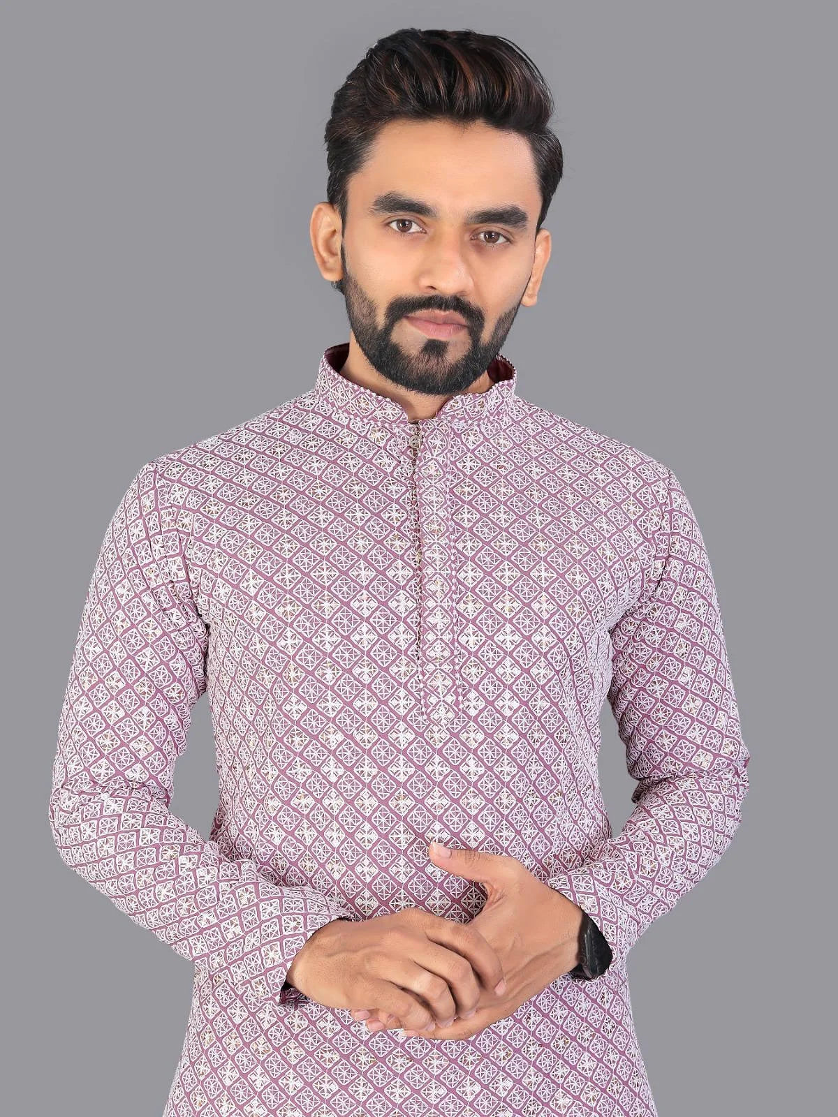 2026 Version Of Middle Eastern Style Muslim Robe Personality Bronzed Mid-length Long-sleeved Shirt Muslim Arabic Dress Men