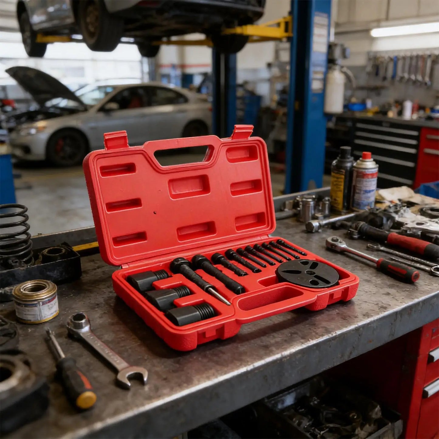 Car Air Conditioning Clutch Removal Repair Tool Set, Universal AC Clutch Mounting Disassembly Tools, Durable Mechanical
