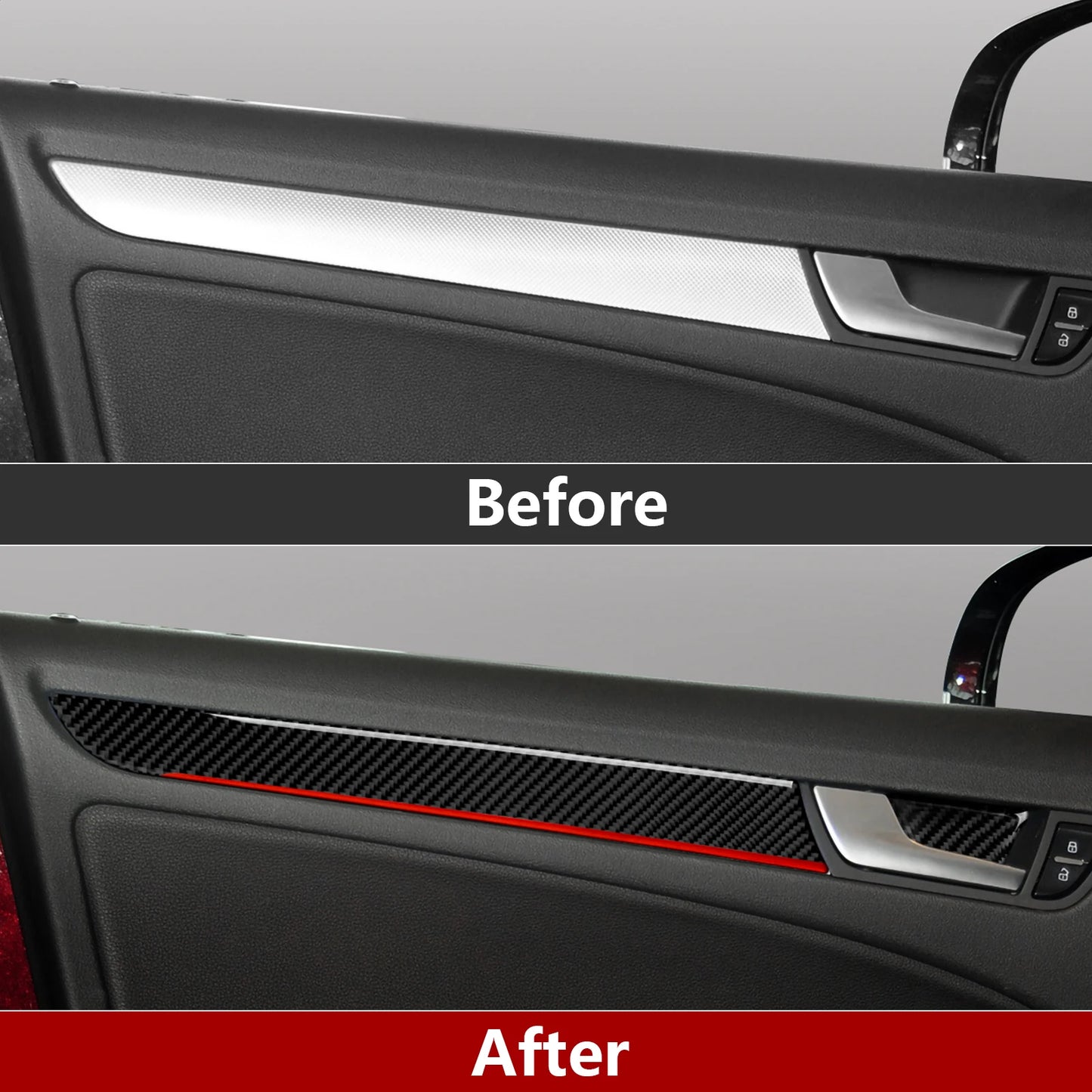 Car Center Console Gear Shift Panel Set, For Audi A4 S4 RS4 A5 S5 RS5 (2007-2016) Carbon Fiber Interior Sticker Trim Accessories