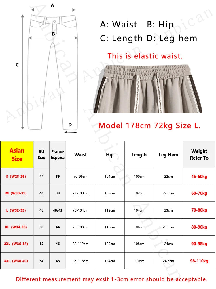 2025 Autumn New Straight Sweatpants Men Korean Fashion 330gsm Stretch Knit Sports Pants Loose Fit Wide Leg Casual Trousers