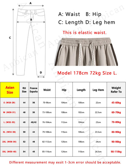 2025 Autumn New Straight Sweatpants Men Korean Fashion 330gsm Stretch Knit Sports Pants Loose Fit Wide Leg Casual Trousers