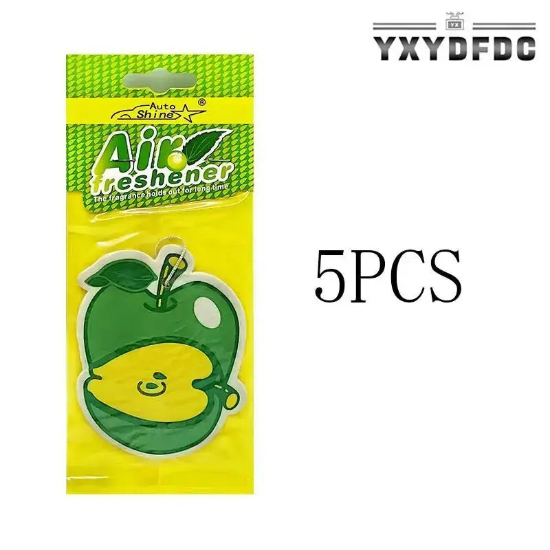 3-80pcs Fruit Car Air Freshener Natural Aromatherapy Tea Paper Hanging Perfume Vanilla Auto Parts Interior