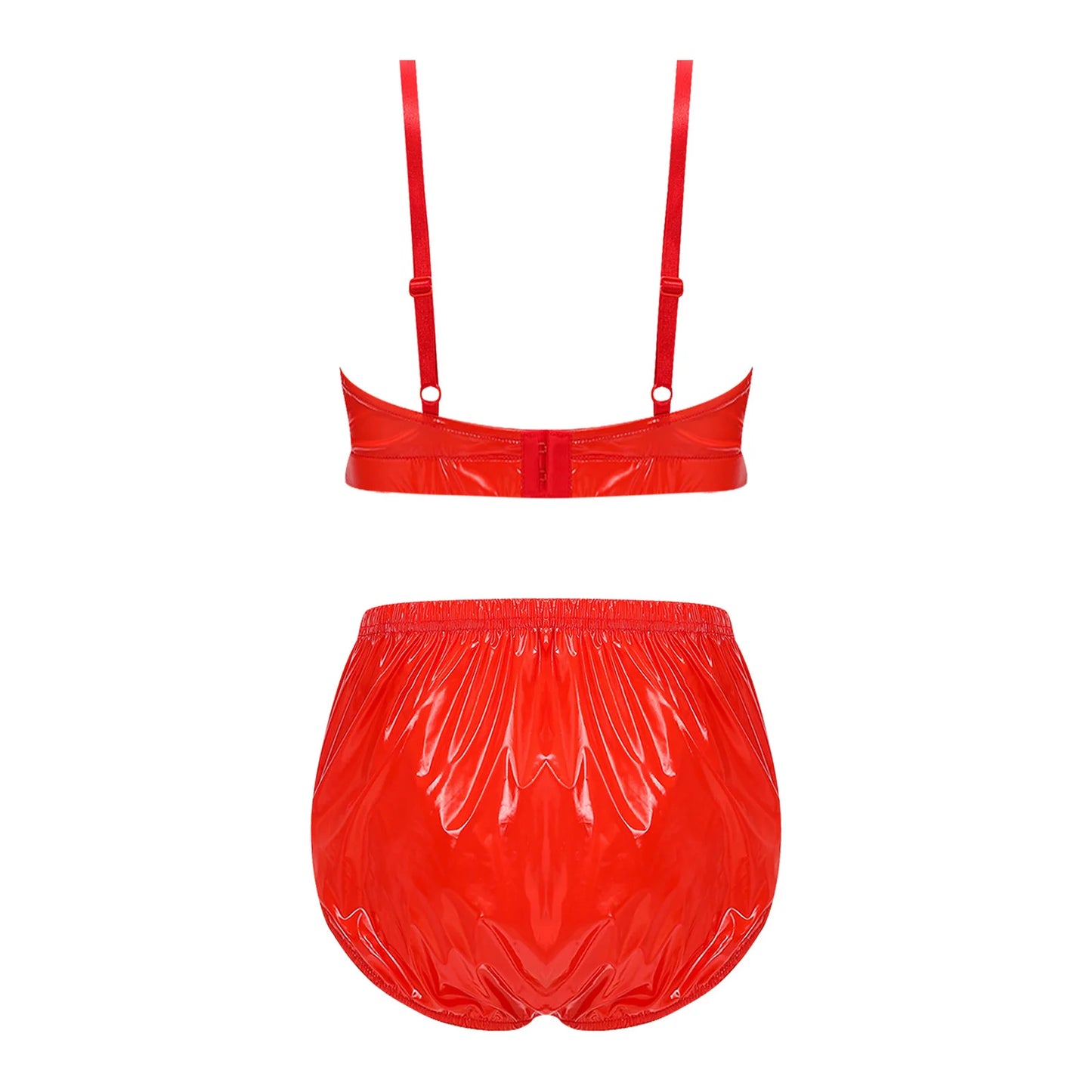 Women Waterproof Swimsuit Bikini Lingerie Set Swimwear Nightwear Clubwear Bra Top with Shorts for Beach Pool Party Sunbathing