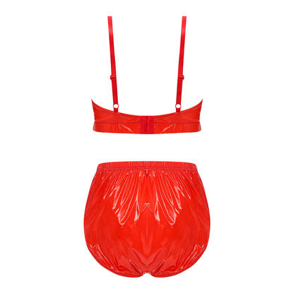 Women Waterproof Swimsuit Bikini Lingerie Set Swimwear Nightwear Clubwear Bra Top with Shorts for Beach Pool Party Sunbathing