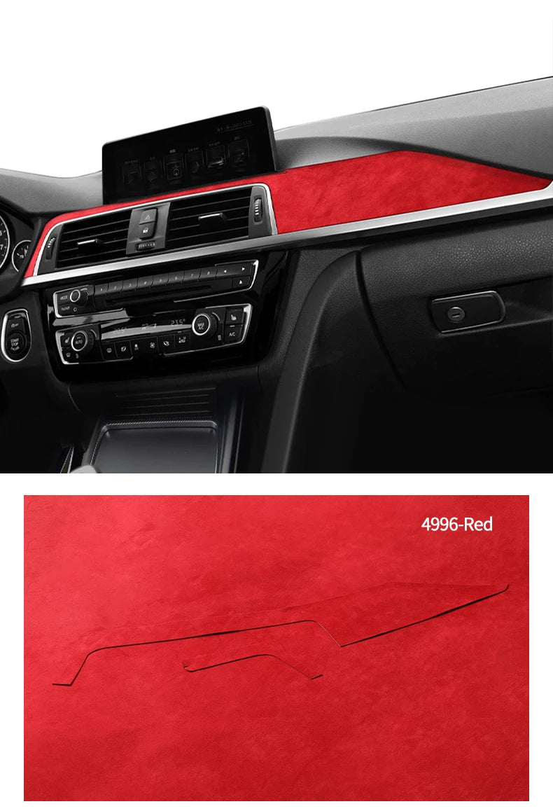 For BMW F30 F32 F34 Center Console Dashboard and Instrument Panel Trim Sticker Car Interior Tuning Accessorie Made of Alcantara