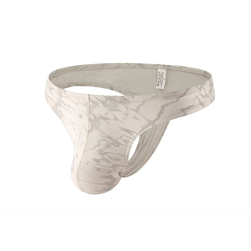 5PCS Sexy Mens Thongs Underwear Briefs Print Underpants Bulge Penis Pouch Low Waist U convex Panties Jockstrap Gay Homens