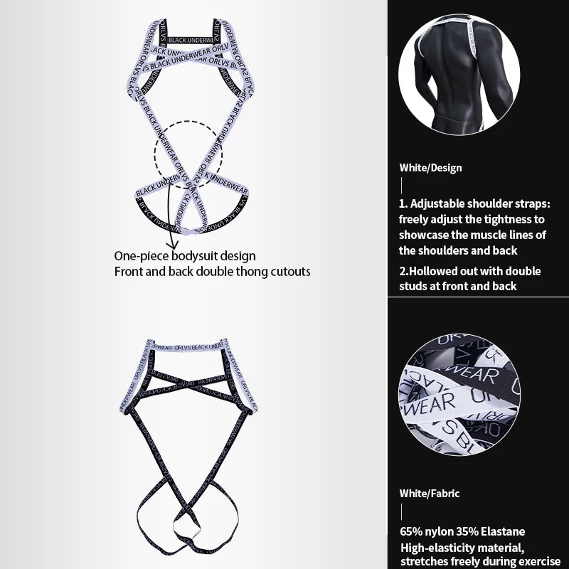 Fashion Harness Straps Body Bondage Costume Men Bra Sexy Underwear Nightclub Erotic Hollow Out Performance Tank Top Clothing