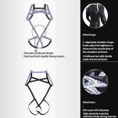 Fashion Harness Straps Body Bondage Costume Men Bra Sexy Underwear Nightclub Erotic Hollow Out Performance Tank Top Clothing