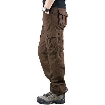 Hot Style, Fashionable, Multi-pocket Men's Work Trousers, Loose Pants, Plus Size Labor Insurance Casual Straight Pants