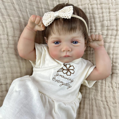 BZDOLL Lifelike 48CM Reborn Baby Doll Vinyl Limbs Cloth Body Baby Doll Kid Fashion Birthday Gift Play House Bedtime Toy For Girl