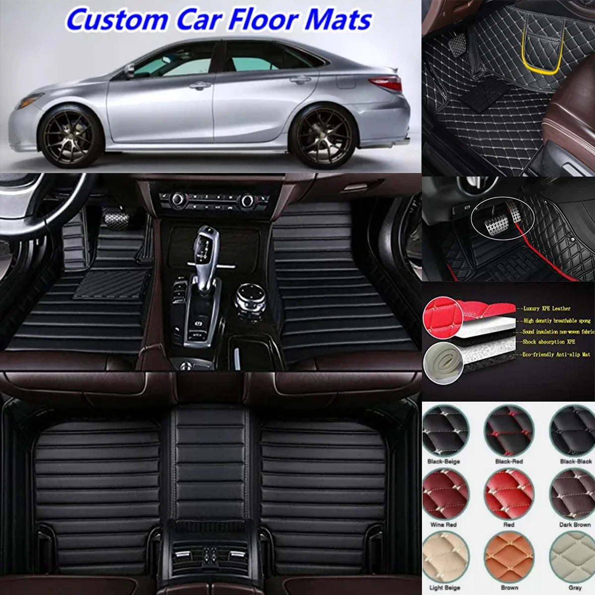 3D PU-leather Waterproof Custom Car Floor Mats For Toyota RAV4 2005-2025 Years Auto Carpets Coche Accessorie Liners