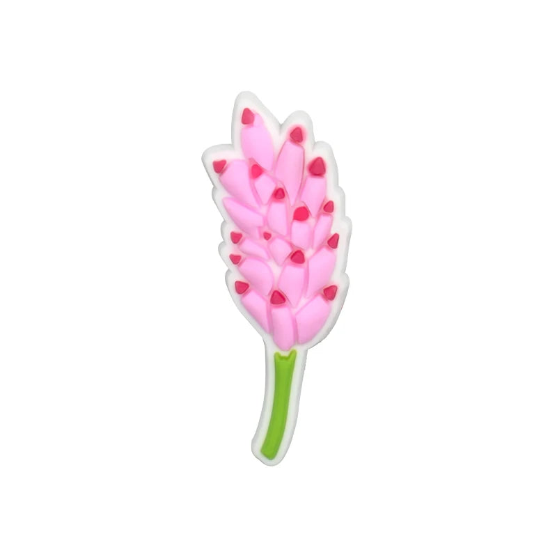 1/30/90PCS Pink Peach Donuts Milk Cow Shoe Charms Perfume Flower Heart Piano Shoe Accessories Decoration Fits All Clogs for Wome