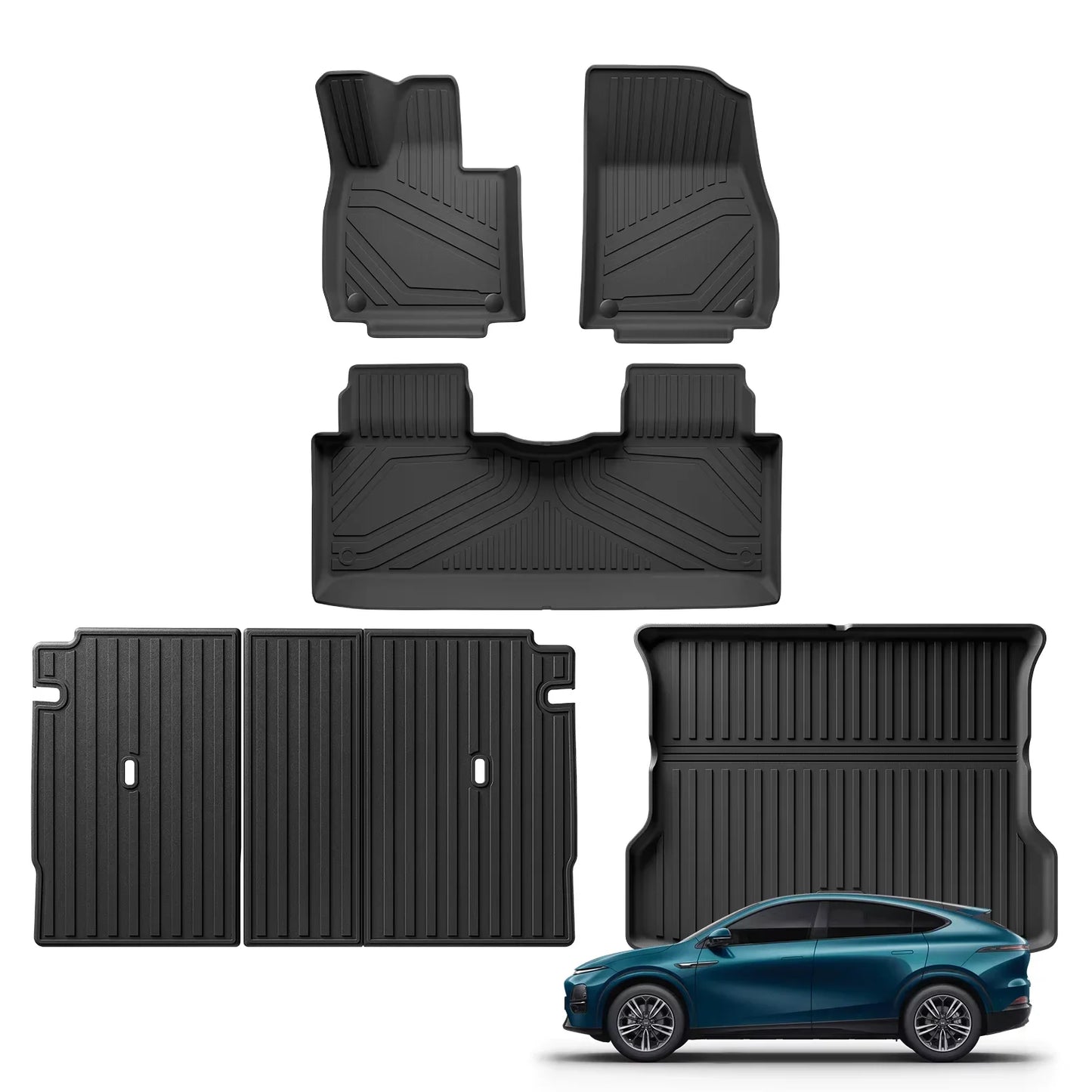 3D TPE Waterproof Odorless Car Floor Mats & Cargo Liner Trunk Pad Tray Set For Xpeng G6 2023-2025 LHD RHD Car Accessories