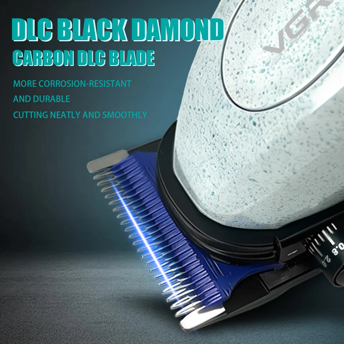 VGR Hair Clippers Professional Rechargeable Right Taper Trimmer 9000RPM Blue Ceramic Blade Hair Clippers For man V-887 V-887T