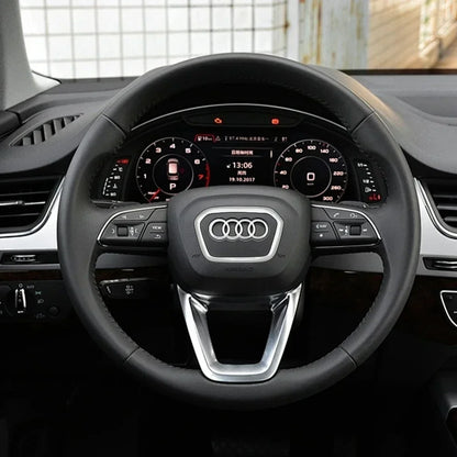 Automobile Steering Wheel Logo Bright Frame Strip Electroplated Car Logo Sticker For Audi A3 A4 B8 8P B9 8V A5 A6 C7 A7 Q3 Q5 Q7