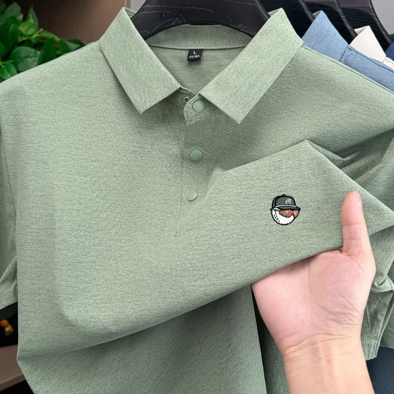 Golf men's polo shirt short sleeved brand fashionable printed top summer new comfortable breathable casual sports collar T-shirt
