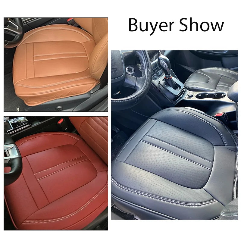 Universal PU Leather Car Seat Cover Full Wrap Anti Slip Vehicle Chair Protector Mat Waterproof Sweatproof Auto Seat Cushion