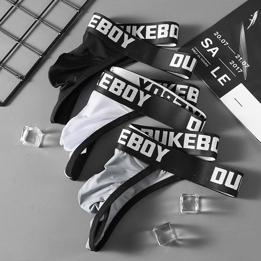 Comfortable Men Thongs Elastic Large Bulge Pouch Breathable For All Seasons Underwear G-strings Bottoms Man Lingerie