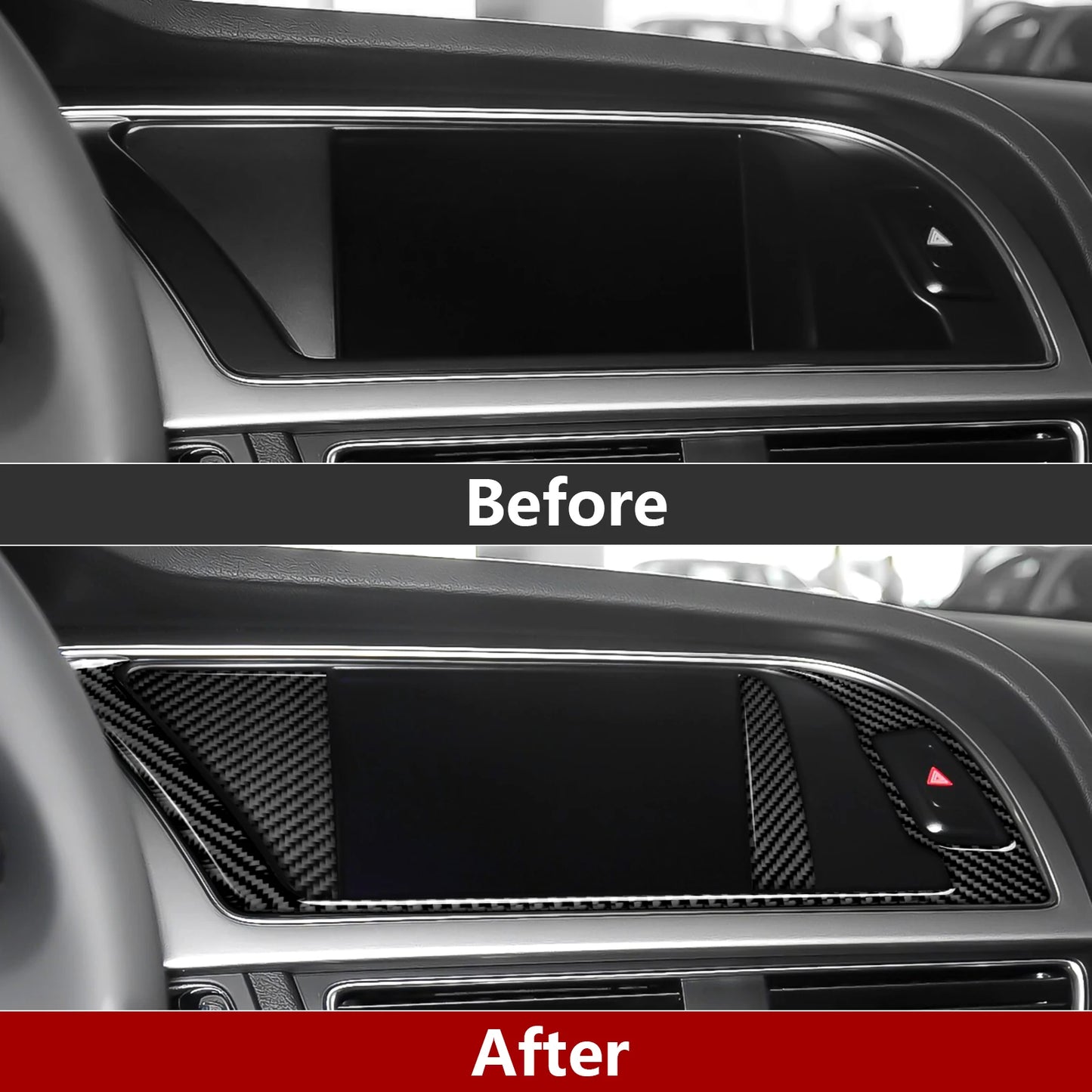 Car Center Console Gear Shift Panel Set, For Audi A4 S4 RS4 A5 S5 RS5 (2007-2016) Carbon Fiber Interior Sticker Trim Accessories