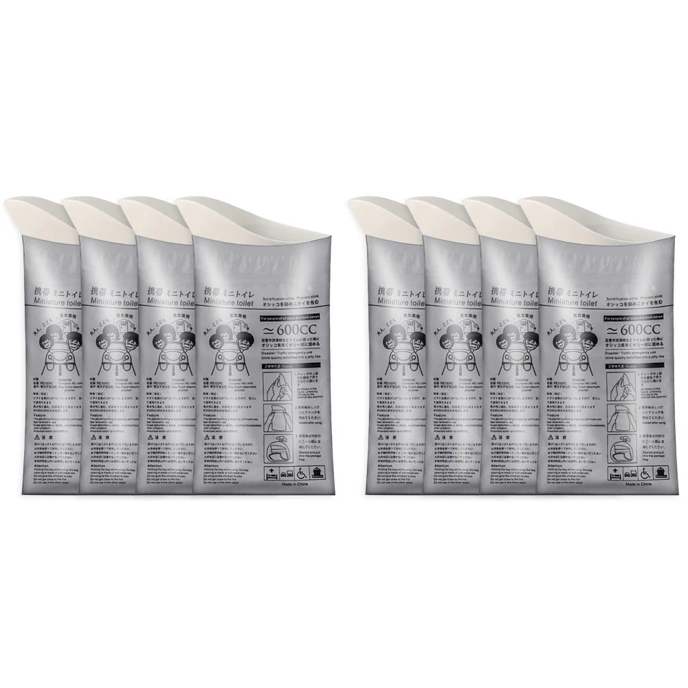 100-8PC Outdoor Emergency Urine Bags 600ml Disposable Travel Mobile Toilet Portable Urinal Bag for Female Baby Male Vomiting Bag
