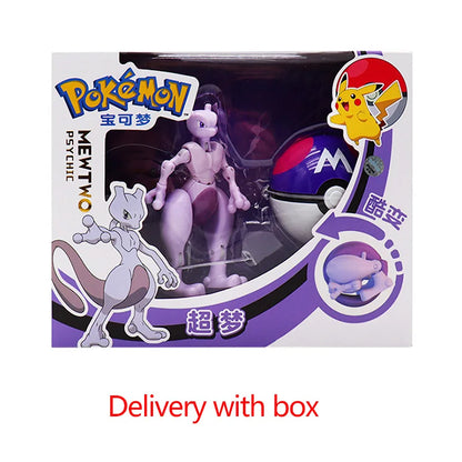Pokemon Figure ball transform Action Gyarados Charizard Venusaur Blastoise Mewtwo Pikachu Mew Snorlax Poke ball Pokeball gift